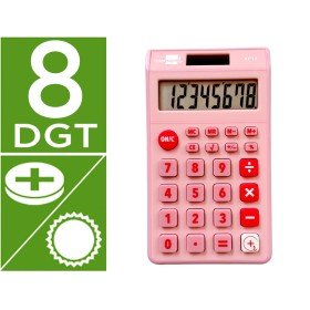 Calculadora de Bolso Xf12 8 Digitos Solar E Pilhas Cor Rosa 115X65X8 Mm