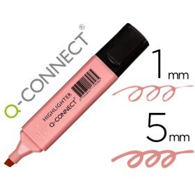 Marcador Fluorescente Q-Connect Pastel Rosa Ponta Biselada