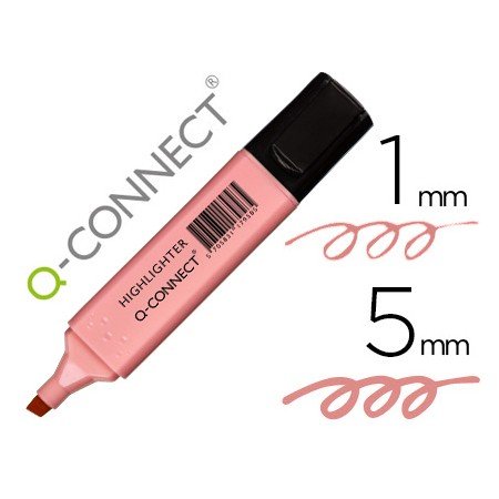 Marcador Fluorescente Q-Connect Pastel Rosa Ponta Biselada