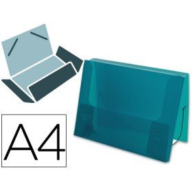 Pasta Portadocumentos com Elasticos Polipropileno Din A4 Verde Translucida Lombada 25 Mm