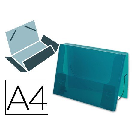 Pasta Portadocumentos com Elasticos Polipropileno Din A4 Verde Translucida Lombada 25 Mm