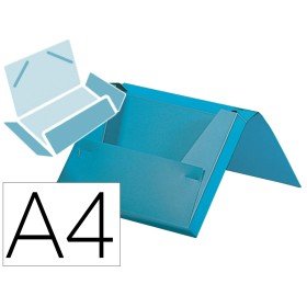 Pasta Portadocumentos com Elasticos Polipropileno Din A4 Celeste Opaco Lombada 25 Mm