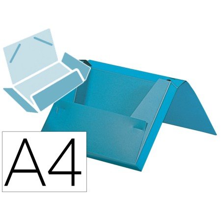 Pasta Portadocumentos com Elasticos Polipropileno Din A4 Celeste Opaco Lombada 25 Mm