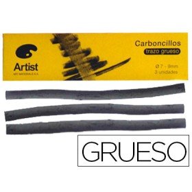 Carvao Artist Gruesos 7-9 Mm Caixa de 3 Barras