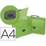Pasta Porta Documentos Polipropileno Din A4 Verde Transparente com Asa