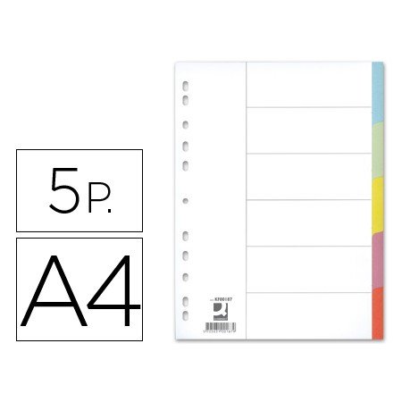 Separador Q-Connect de Cartolina Din A4 5 Separadores