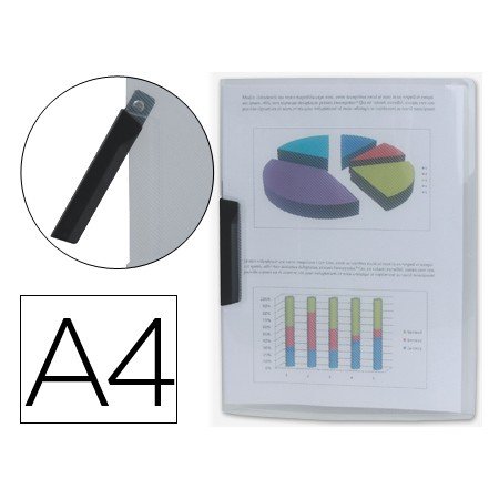 Bolsa Dossier com Clip Lateral Din A4 Cristal 30 Folhas