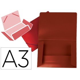 Pasta Portadocumentos Abas Polipropileno Din A3 Vermelho Translucido Lombada Flexivel