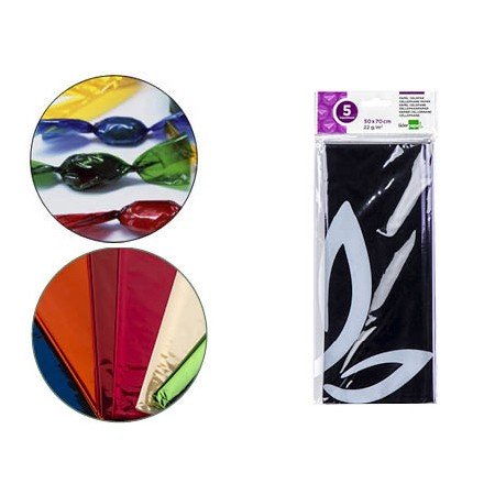 Papel Celofane 50X70 Cm 22Gr Bolsa de 5 Folhas Violeta