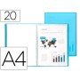 Capa Catalogo 20 Bolsas Polipropileno Din A4 Traslucida Azul Frosty