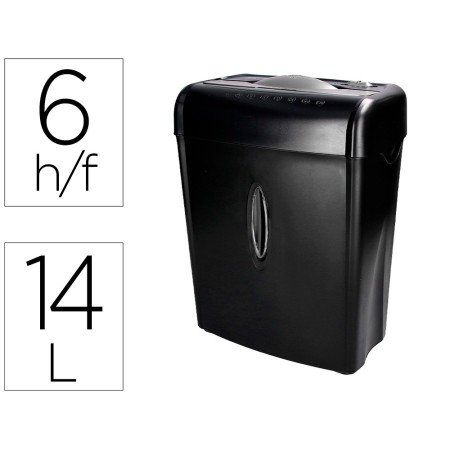 Destruidora de Documentos Q-Connect Capacidade de Corte 6 Folhas Destroi Agrafes Clips E Cartoes