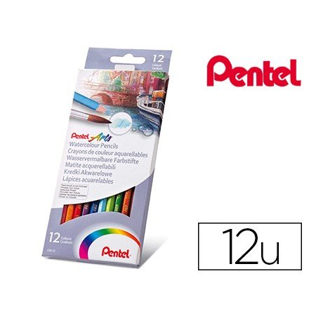 Lapis de Cor Aguarelaveis Pentel Caixa com 12 Unidades