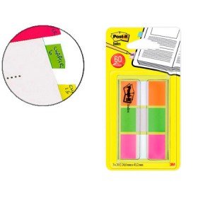 Bandas Separadoras Post-It Index 680 Laranja Lima E Rosa Dispensador Bolsa 3X20