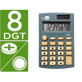 Calculadora de Bolso Xf07 8 Digitos Solar E Pilhas Cor Cinza 98X62X8 Mm