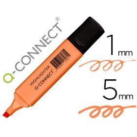 Marcador Fluorescente Q-Connect Pastel Laranja Ponta Biselada