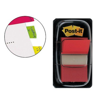 Bandas Separadoras Post-It Index 3M, 25,4X43,1 Mm Vermelha Dispensador de 50 Unidades