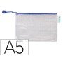 Bolsa Multiusos Tarifold Pvc Din A5 Abertura Superior com Fecho Porta Esferografica E Correia Azul