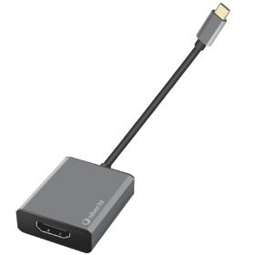 Adaptador prateado ht usb tipo ca hdmi 4k - macho - fêmea - prata