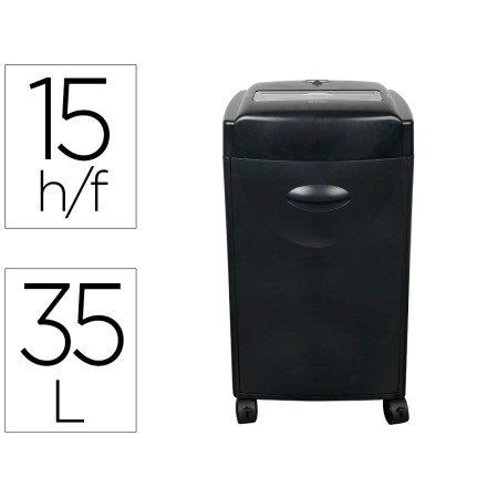 Destruidora de Documentos Q-Connect Kf15553 Capacidade de Corte 15 Folhas Destroi Agrafes Clips Cd E Cartoes