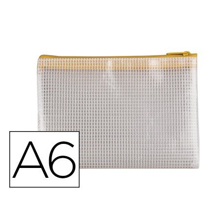 Bolsa Multiusos Q-Connect Din A6 Abertura Superior com Fecho Amarelo