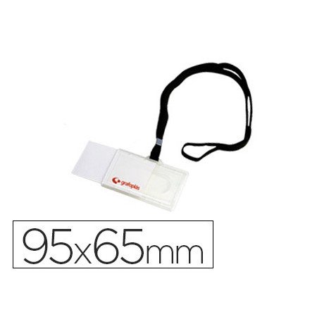 Identificador com Cordao Planopreto Grafoplas 65X95 Mm com Abertura Lateral