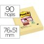 Bloco de Notas Adesivas Super Sticky 51X76 Mm com 90 Folhas656 Amarelo Canario