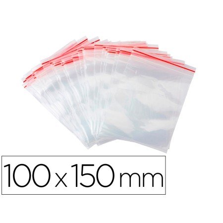 Bolsa Plastico Auto Selada Q-Connect 100X150 Mm Pack de 100 Unidades