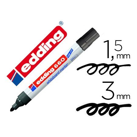 Marcador Edding Para Quadro Branco 660 Cor Preto Ponta Redonda 3 Mm Recarregavel