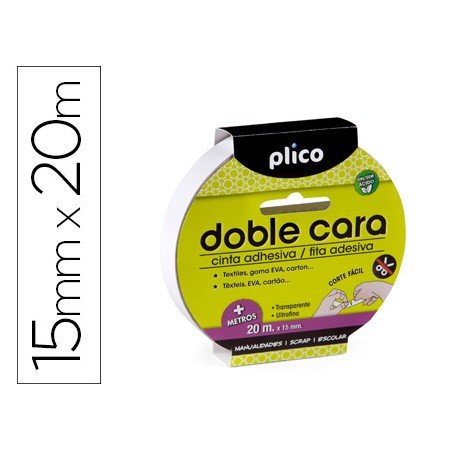 Fita Adesiva Plico Dupla Face 15Mm x 20Mt
