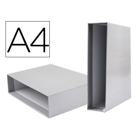 Caixa Para Pasta de Arquivo de Alavanca Documenta Din A4 Lombada 75 Mm Cinza