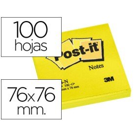 Bloco de Notas Adesivas Post-It Amarelo 76 x 76 Mm
