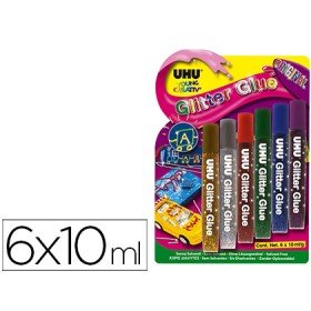 Cola Glitter UHU Cores Originais 6 x 10 Ml Blister