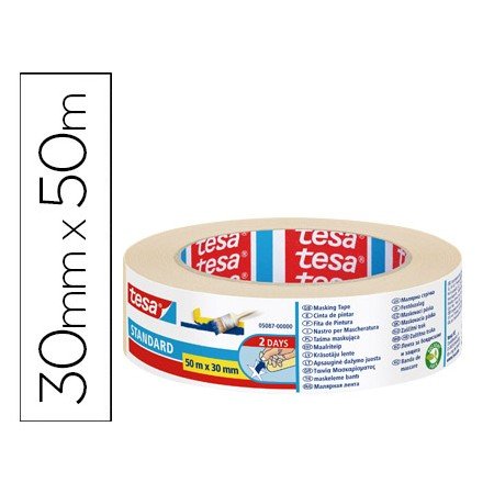 Fita Adesiva Tesa Para Pintor 50 Mt x 30 Mm