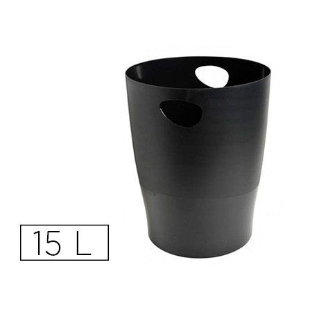 Cesto de Papeis Exacompta em Plastico Ecoblack Preta 15 Litros