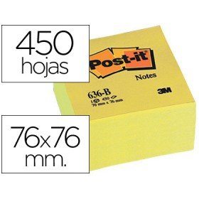Bloco de Notas Adesivas Post-It 76 x 76 x 45 Mm