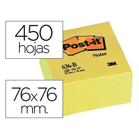 Bloco de Notas Adesivas Post-It 76 x 76 x 45 Mm