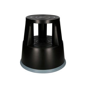 Tamborete Q-Connect com Rodas Retrateis Preto