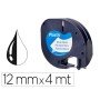 Fita Q-Connect 12Mm x 4Mt Preta-Branca Perola Para Maquina Letratag