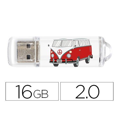 Pen Drive Techonetech Flash Drive 16 Gb 2.0 Camper Van-Van