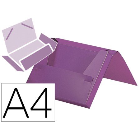 Pasta Portadocumentos com Elasticos Polipropileno Din A4 Lavanda Opaco Lombada 25 Mm