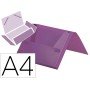 Pasta Portadocumentos com Elasticos Polipropileno Din A4 Lavanda Opaco Lombada 25 Mm
