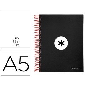 Caderno Espiral Din A5 Antartik Capa Forrada 120 F 100 Gr Liso 5 Mm 5 Bandas Cor Preto