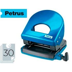 Furador Petrus 62 Wow Azul Metalizado Capacidade 30 Folhas