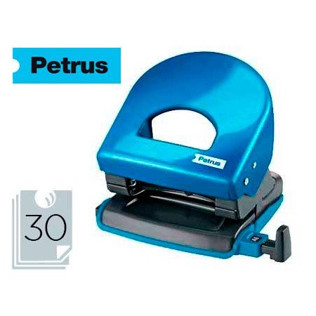 Furador Petrus 62 Wow Azul Metalizado Capacidade 30 Folhas