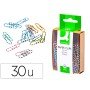 Clips de Cor Raiados Q-Connect - 50 Mm Caixa de 30 Unidades