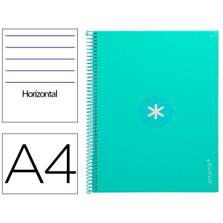 Caderno Espiral Din A4 Antartik Capa Forrada 80F 90 Gr Pautado 1 Banda 4 Furos Cor Menta