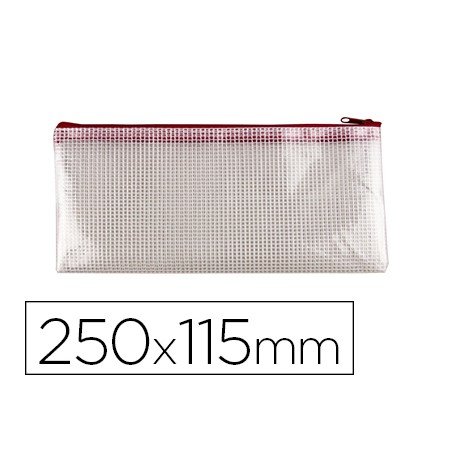 Bolsa Multiusos Q-Connect Cheque 250X115 Mm Abertura Superior com Fecho Vermelho