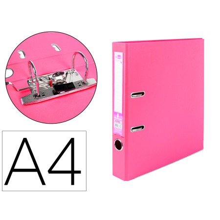 Pasta de Arquivo de Alavanca Documenta Pvc Din A4 Lombada 52 Mm Rosa