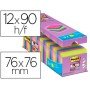 Bloco de Notas Adesiva Post-It Super Sticky 76X76 Mm 90 Folhas Cores Sortidas Pack de 21 + 3