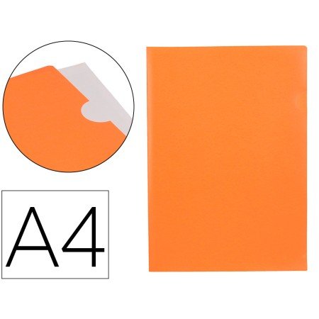 Bolsa Dossier com Separador Polipropileno Din A4 Laranja Fluor Opaco 20 Folhas